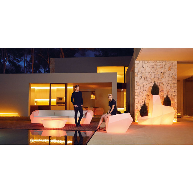 White Matte Polyethylene Hexagonal Outdoor Coffee Table