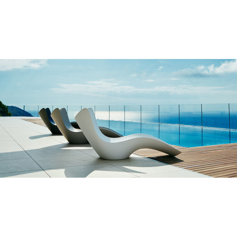Karim Rashid Surf 35.75'' Khaki Polyethylene Outdoor Chaise Lounger