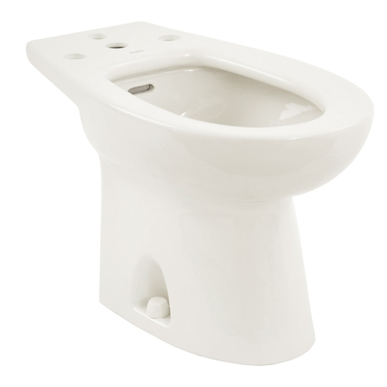 Cotton White Elongated Floor Mount Bidet with Four Holes