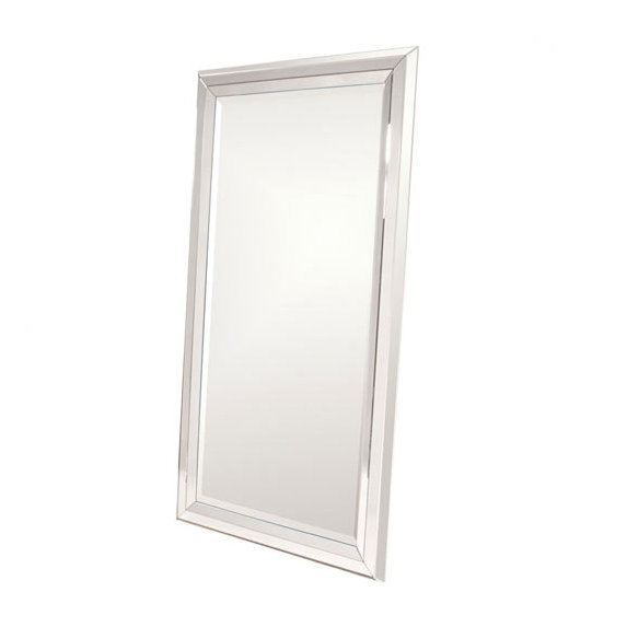 Oversized Rectangular Wood Framed Vertical Mirror