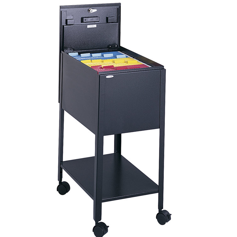 Black Extra Deep Mobile Tub File Cart with Locking Lid
