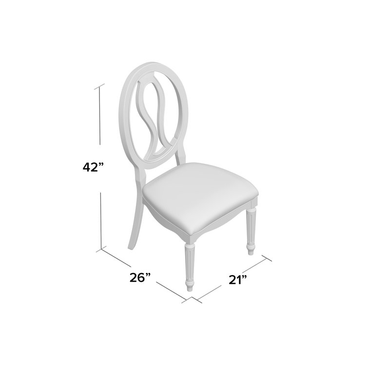 White Cotton Upholstered Traditional Wood Side Chair Set