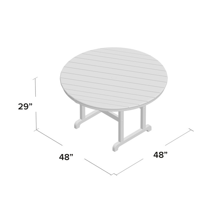 Green POLYWOOD 48" Round Farmhouse Outdoor Dining Table