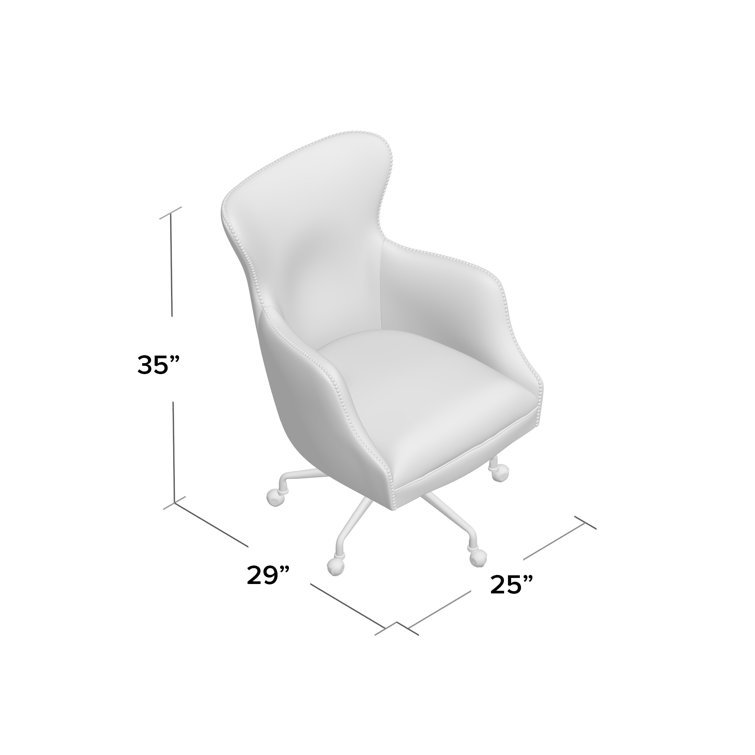 Chateau Blue Leather Swivel Arm Chair with Metal Base