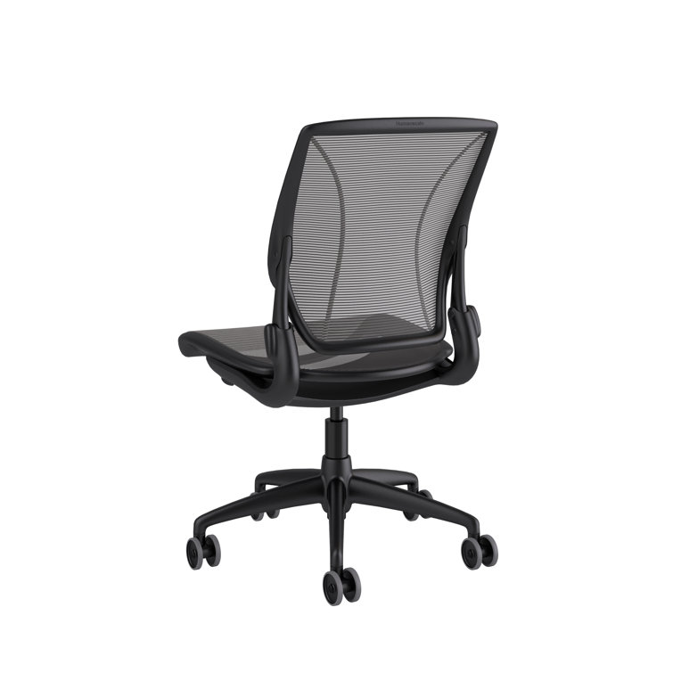 Black Adjustable Pinstripe Mesh Swivel Task Chair