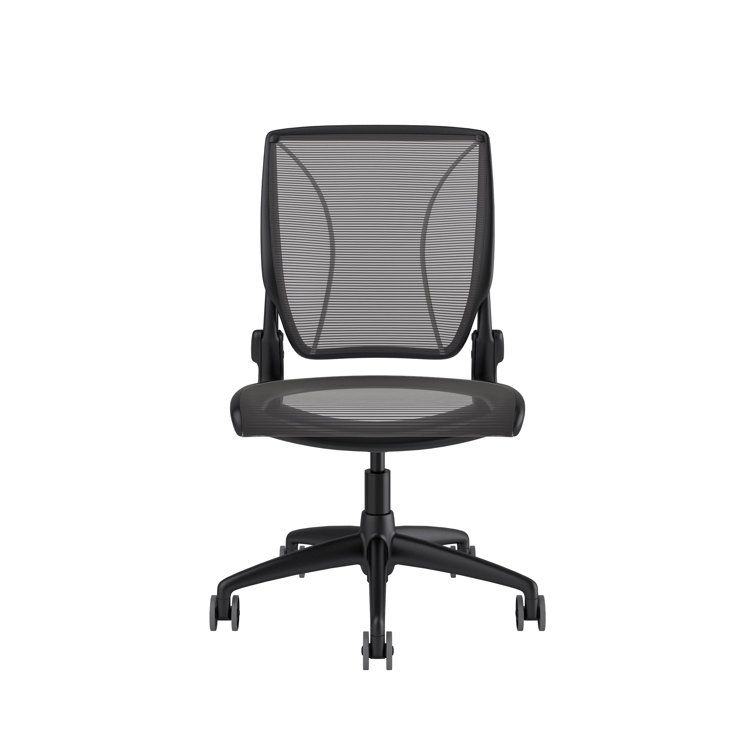 Black Adjustable Pinstripe Mesh Swivel Task Chair