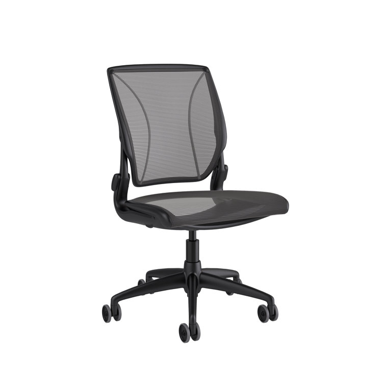 Black Adjustable Pinstripe Mesh Swivel Task Chair