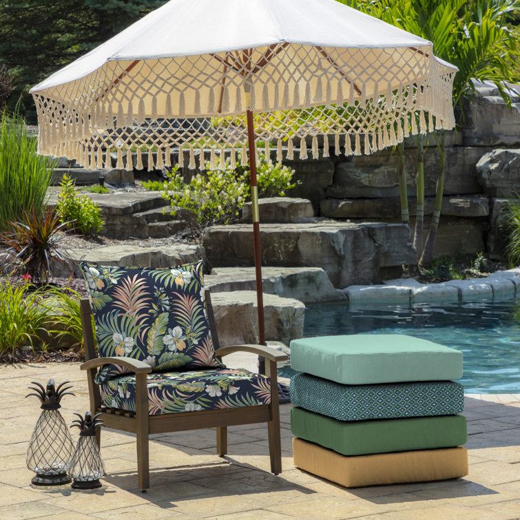 Simone Blue Tropical Deep Seat Outdoor Chair Cushion Set
