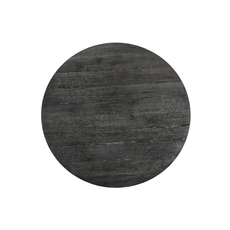 Gray Round Reclaimed Wood Farmhouse Dining Table