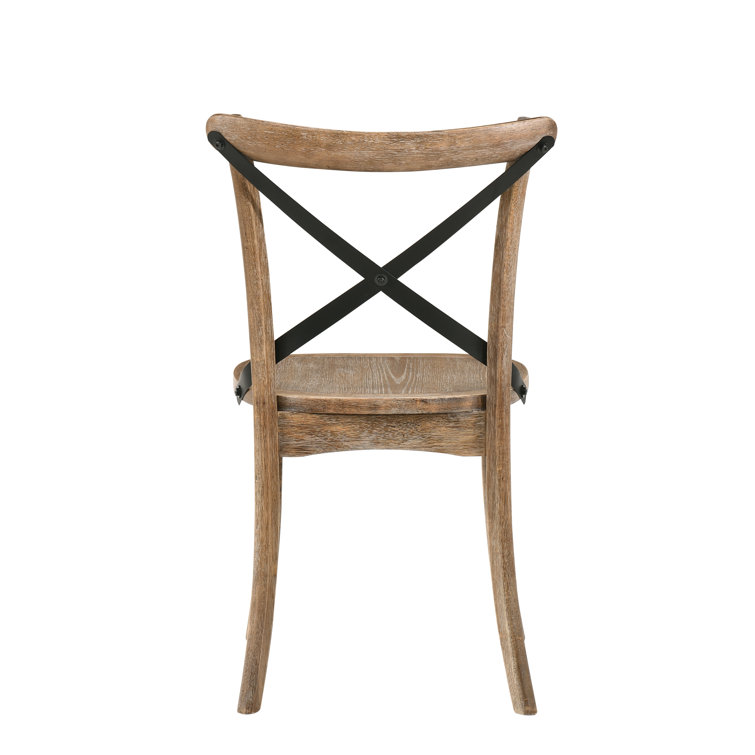 Rustic Oak High Cross Back Side Chair