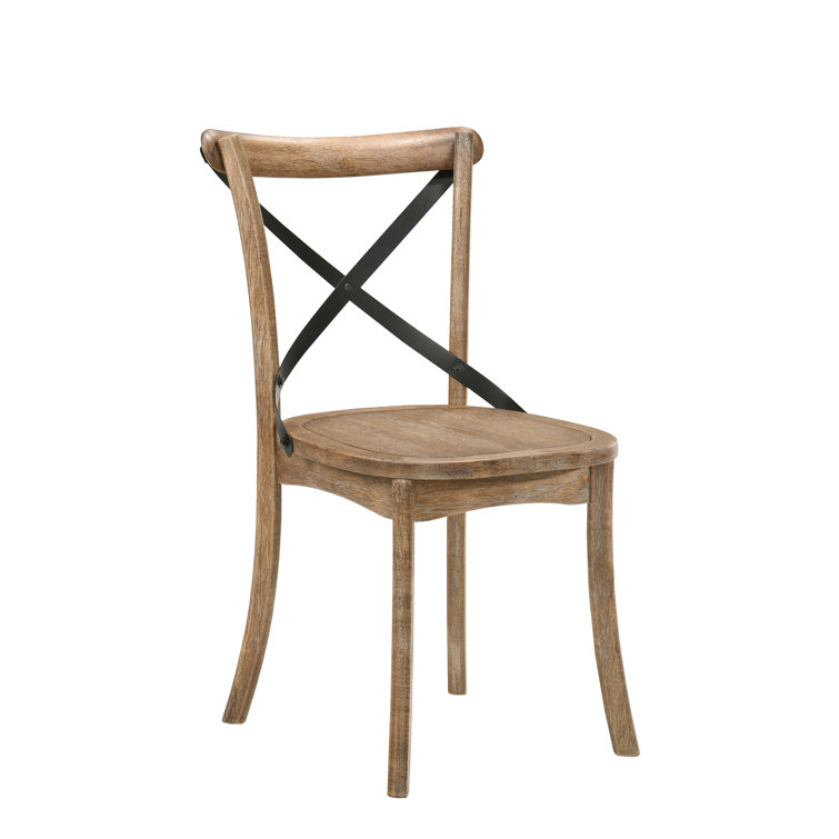 Rustic Oak High Cross Back Side Chair