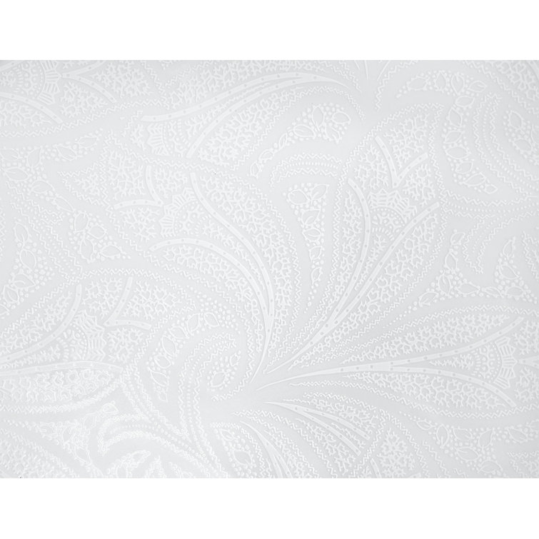 White Ceramic Paisley Pattern Undermount Bathroom Sink