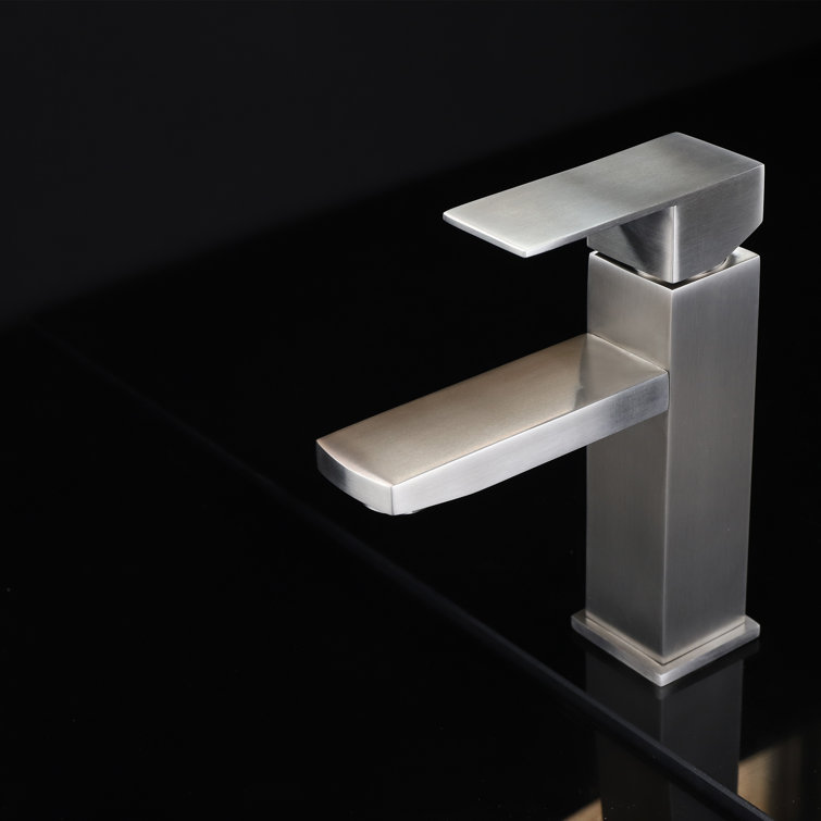 Brushed Nickel Modern Single-Handle Bathroom Faucet