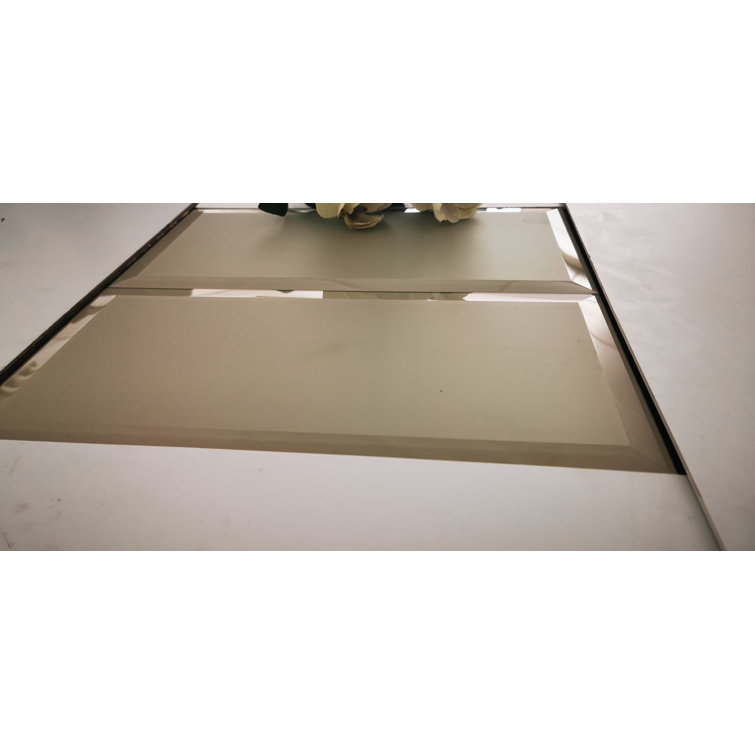 Frosted Cream 8x16 Glass Beveled Subway Wall Tile