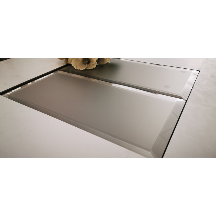 Frosted Elegance Matte Gray Beveled Glass Subway Wall Tile