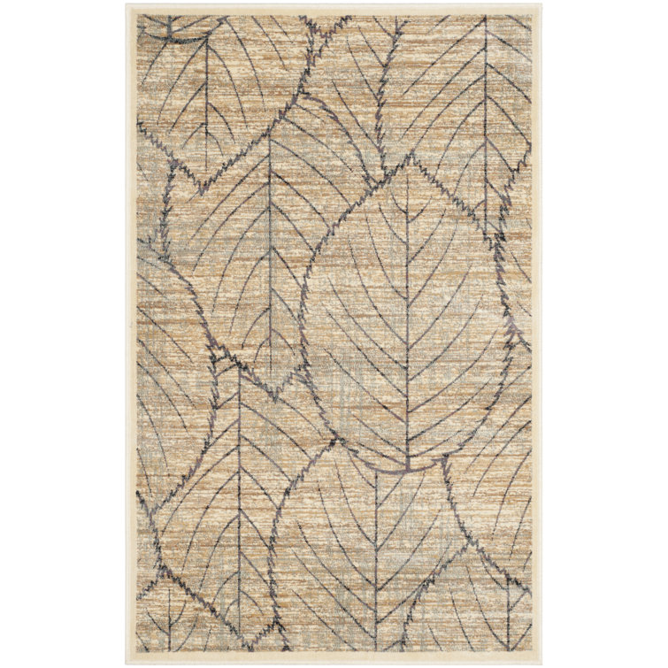 Cream and Multi Hand-Knotted Wool Viscose Rug