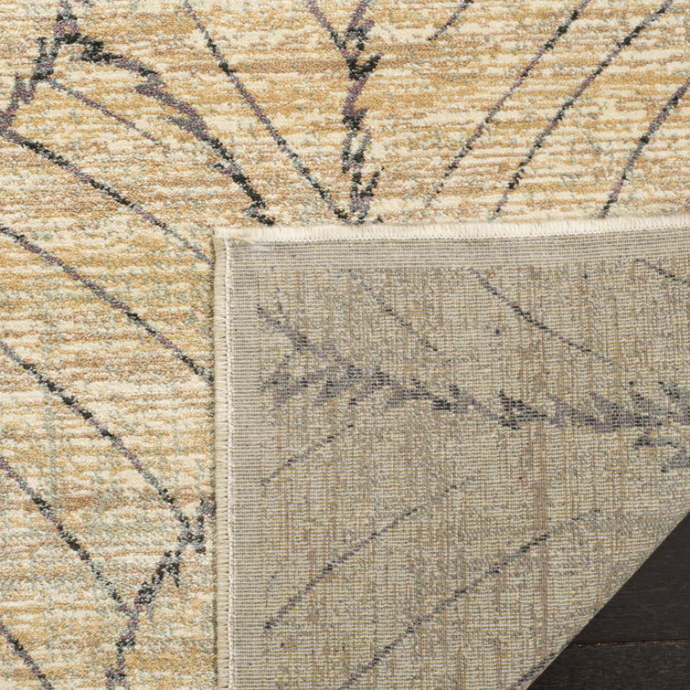 Cream and Multi Hand-Knotted Wool Viscose Rug