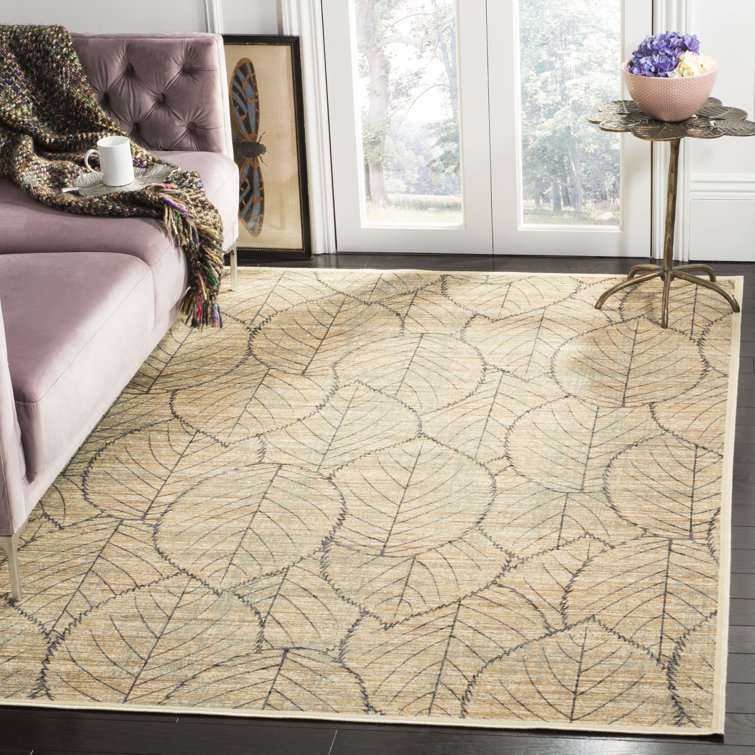 Handmade Tufted Cream and Multi Wool Viscose Rug 5'3" x 7'6"