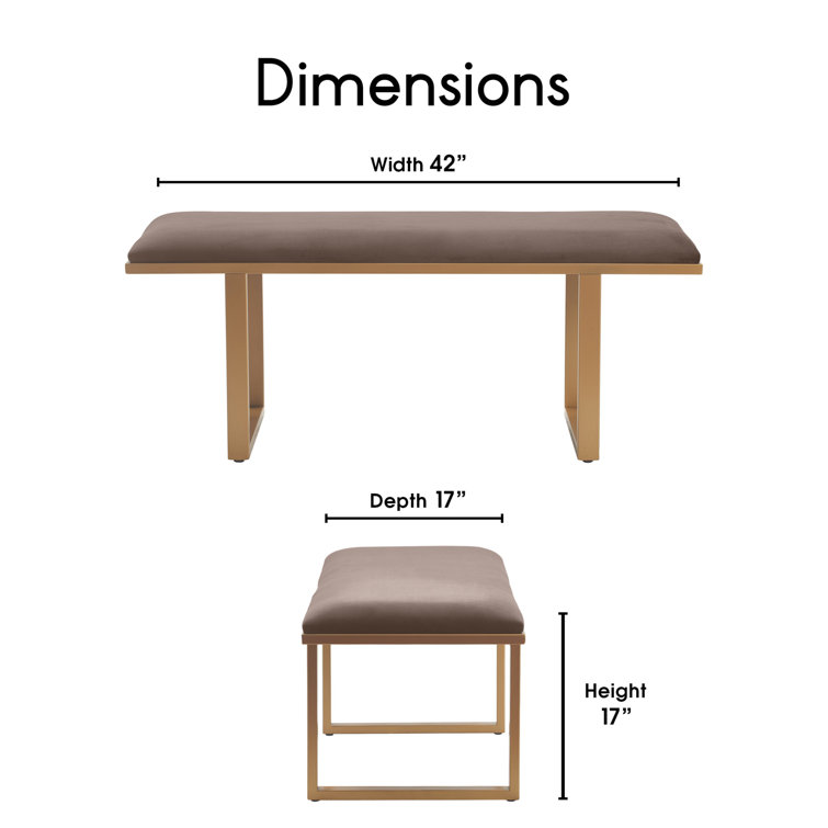 Chic Chocolate Brown Velvet Upholstered Bedroom Bench