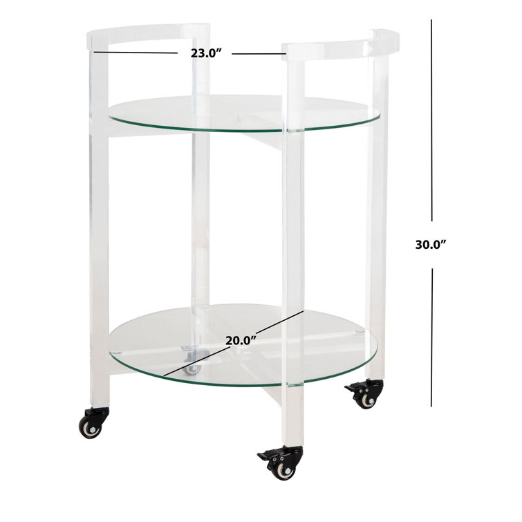 Jules Clear Acrylic 2-Tier Round Bar Cart