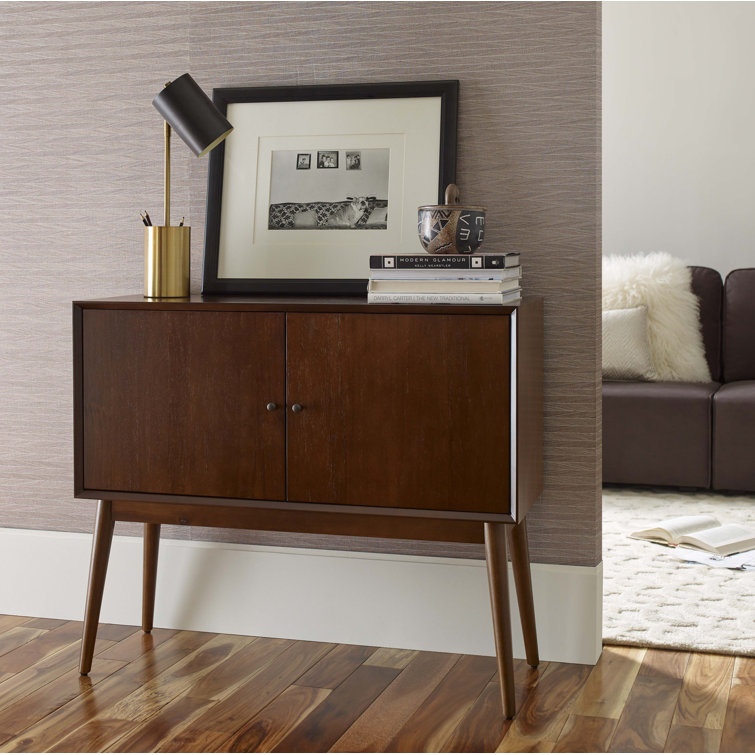 Walnut Brown Mid-Century Modern Freestanding Office Cabinet