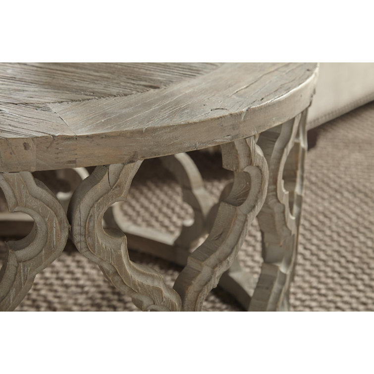 Traditional Round Brown Wood Occasional Coffee Table