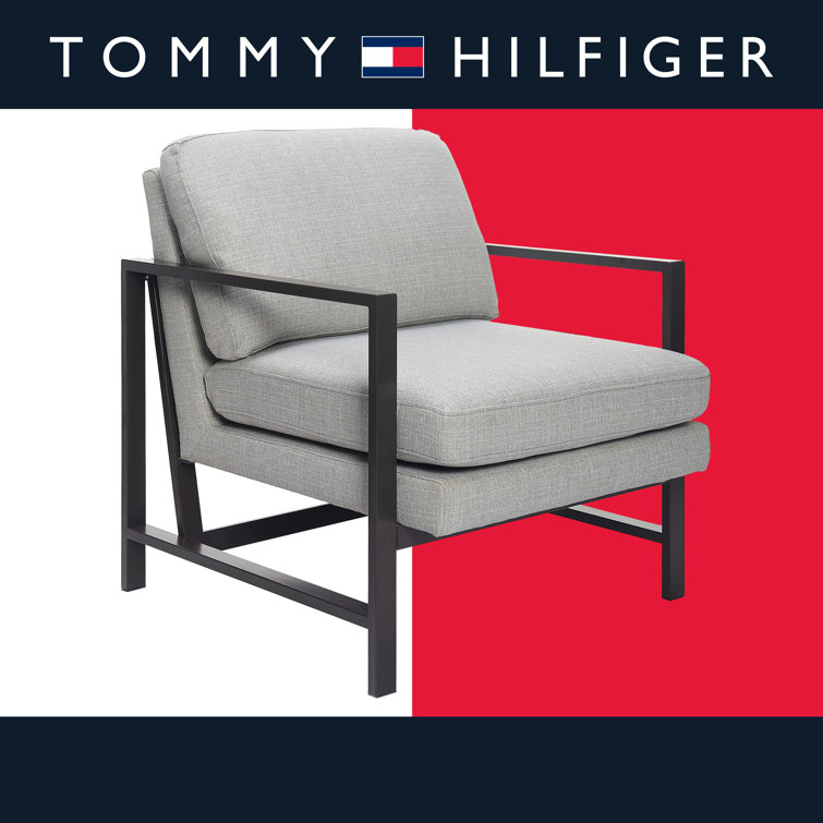 Russell Light Gray Metal Frame Accent Chair