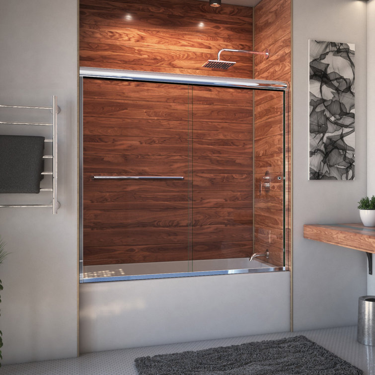 ETE 72" x 57" Polished Chrome Frameless Bypass Tub Door