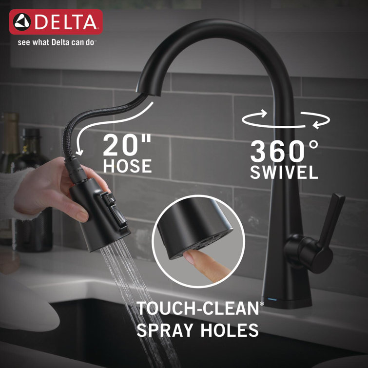 Matte Black Touch Kitchen Faucet with Pull-Down Sprayer