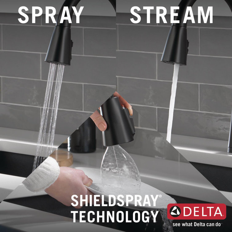 Matte Black Touch Kitchen Faucet with Pull-Down Sprayer
