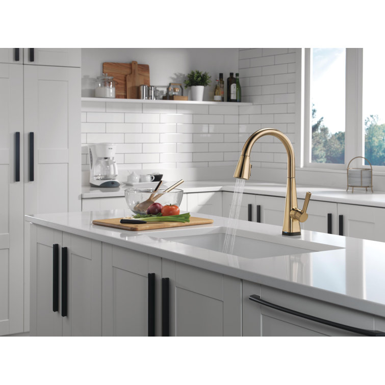 Champagne Bronze Touch-Control Kitchen Faucet with Pull-out Spray