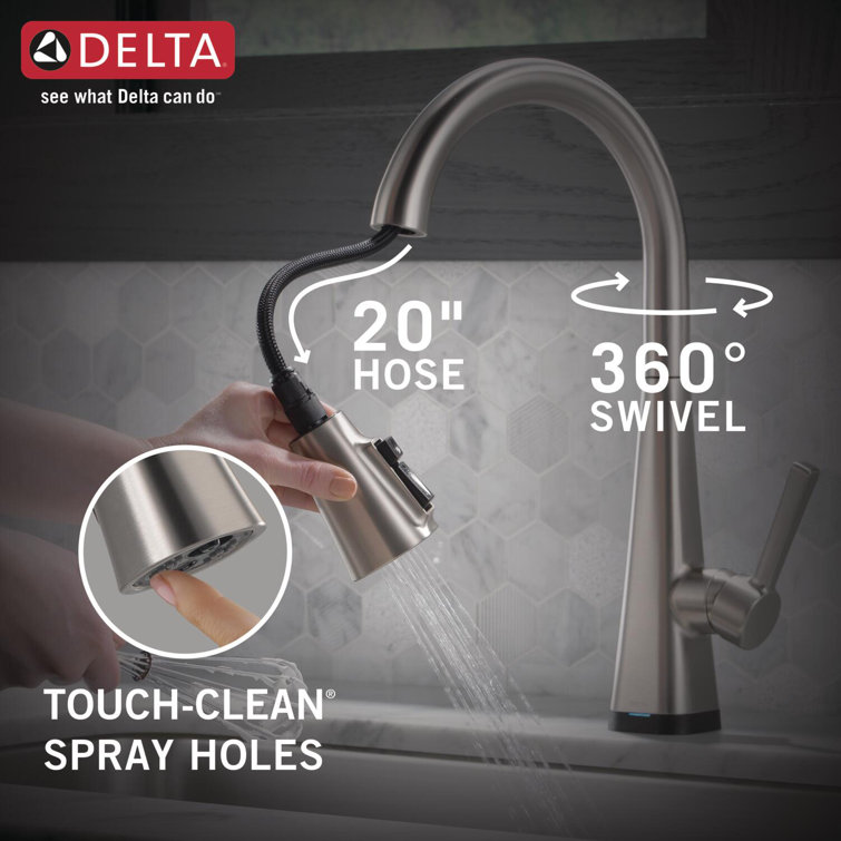 SpotShield Stainless Touch Control Kitchen Faucet with Pull-Down Sprayer