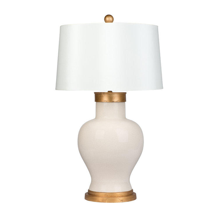Atlantis Cove Ceramic Table Lamp with White Linen Shade
