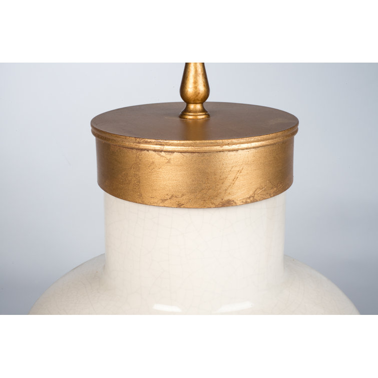 Atlantis Cove Ceramic Table Lamp with White Linen Shade