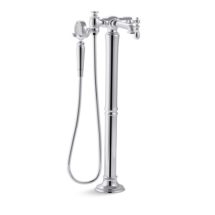 Artifacts Polished Chrome Freestanding Tub Filler with Handshower