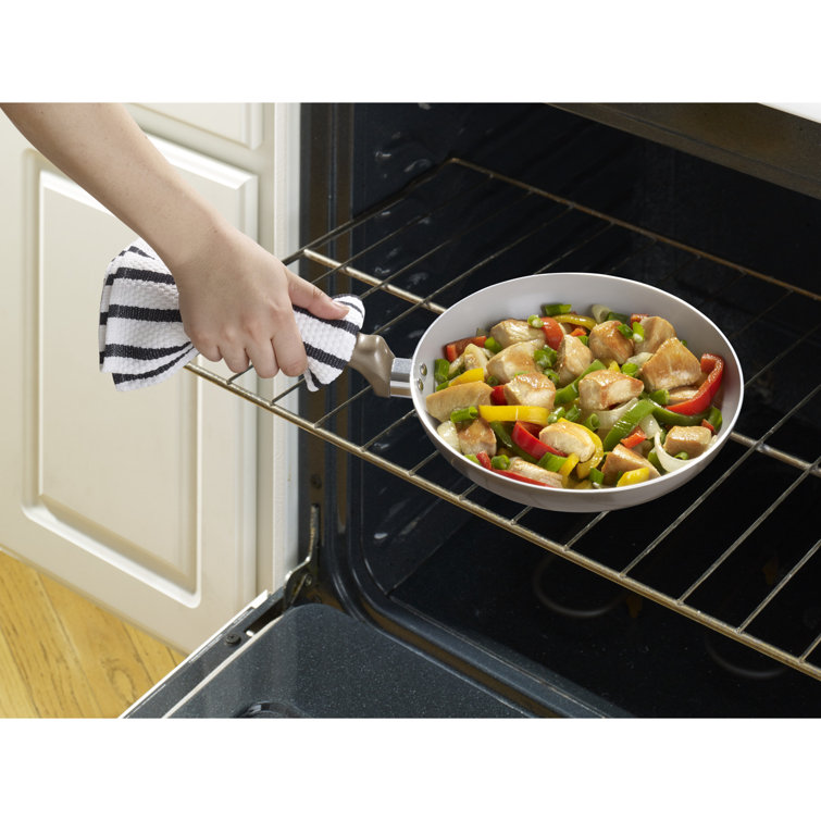 Champagne Aluminum 12'' Ceramic Saute Pan with Lid