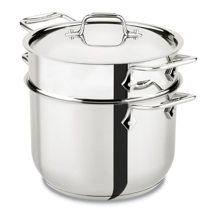 Stainless Steel 6-Quart Pasta Pot with Basket Insert