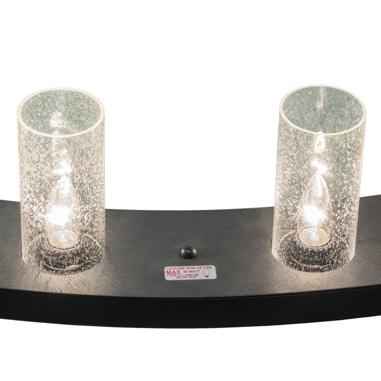 Loxley 36-Light Black Chandelier with Clear Seeded Glass
