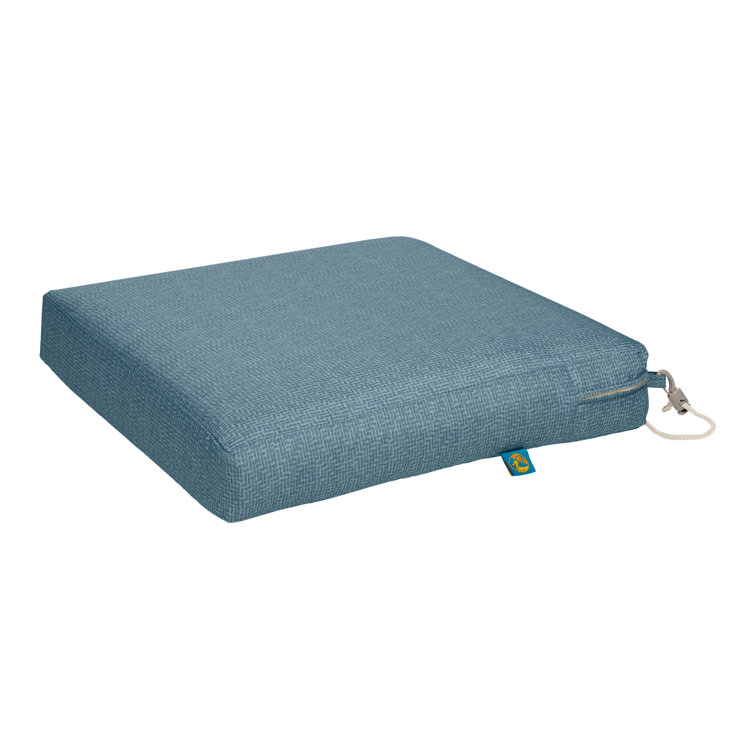 Blue Shadow Water-Resistant Outdoor Dining Chair Cushion, 17" x 17" x 3"