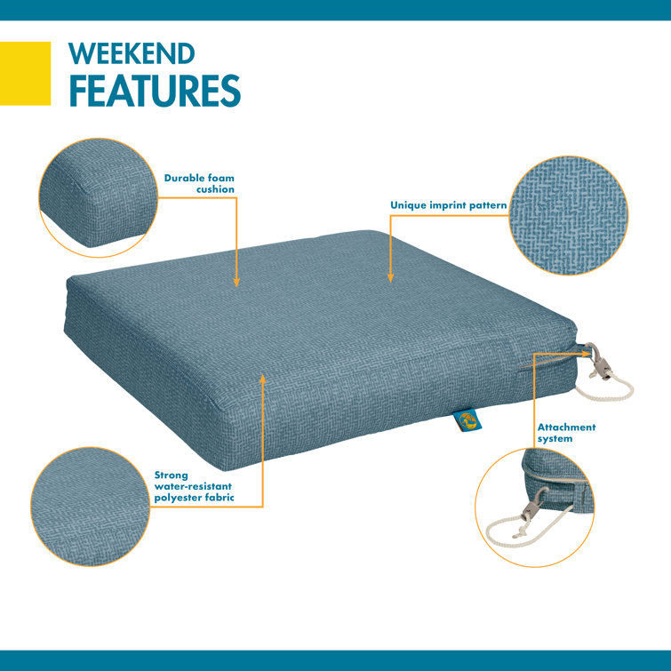 Blue Shadow Water-Resistant Outdoor Dining Chair Cushion