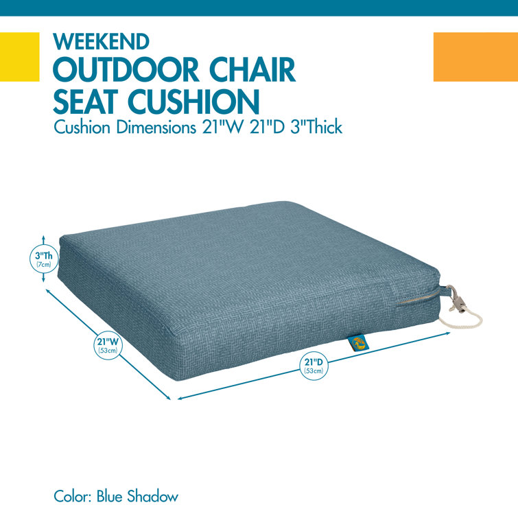 Blue Shadow Water-Resistant Outdoor Dining Chair Cushion