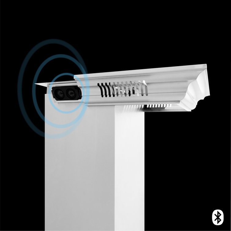 24" Stainless Steel Wall Mount Range Hood with Bluetooth Speakers