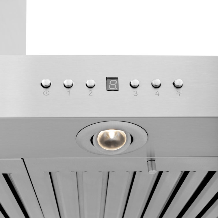Stainless Steel Wall Mounted Range Hood with Charcoal Filter