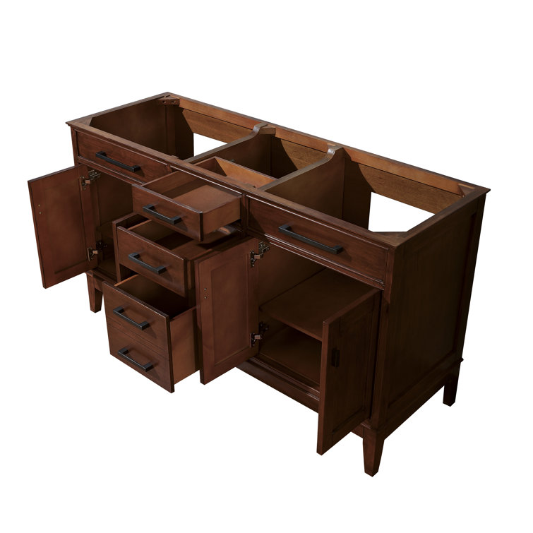 Madison 60" Tobacco Double Vanity with Carrera Marble Top