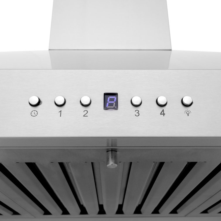 30" Stainless Steel Wall Mount Range Hood with Charcoal Filter
