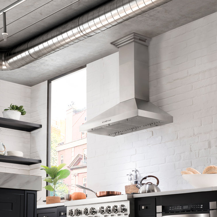 42-inch Stainless Steel Wall Mount Range Hood with Bluetooth Speakers