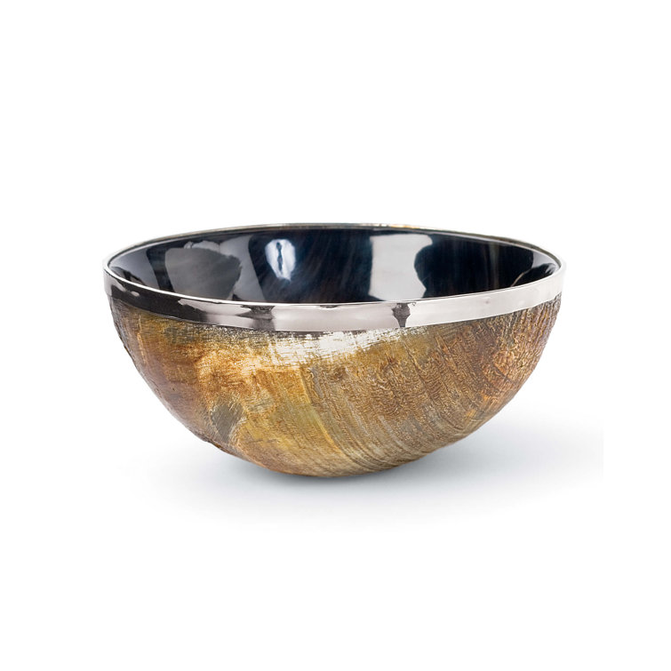 Polished Horn and Brass Decorative Bowl