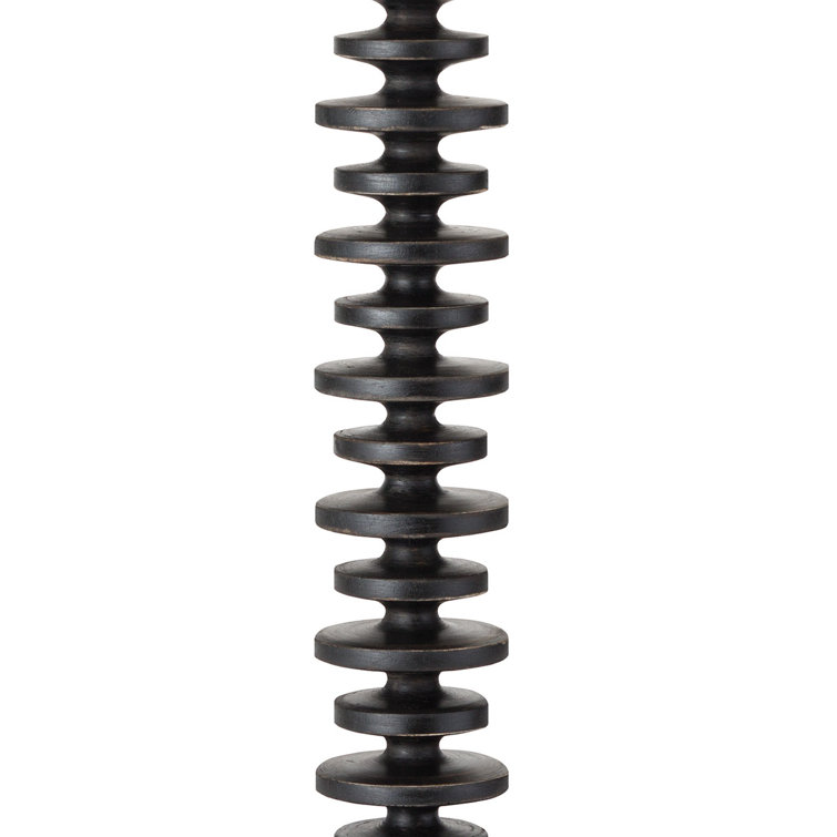 Ebony Birch Wood Table Lamp with Linen Shade