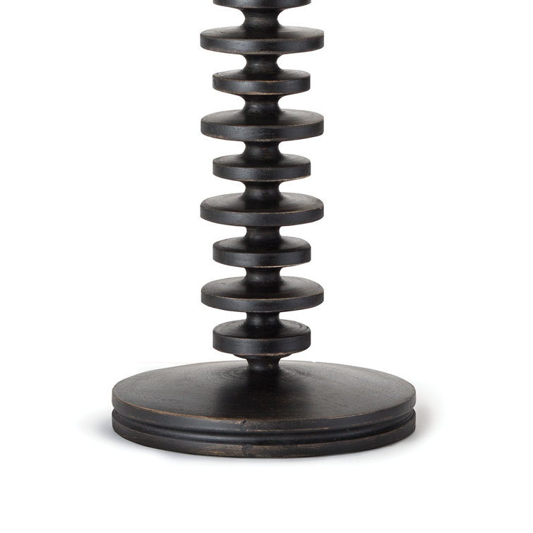 Ebony Birch Wood Table Lamp with Linen Shade