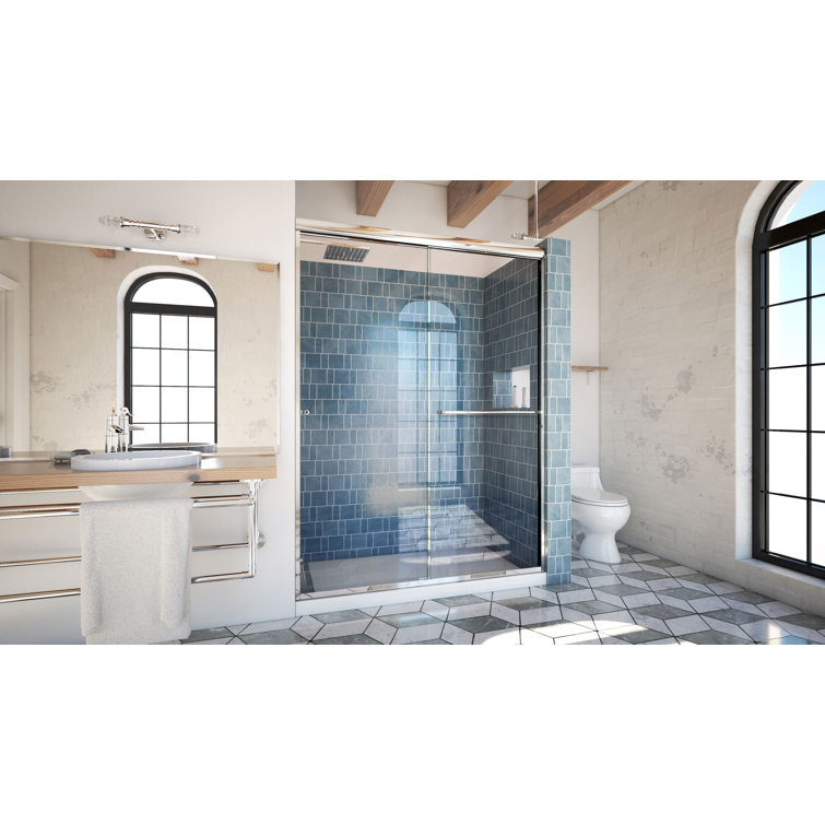 ESE 60" x 76" Polished Chrome Clear Glass Bypass Shower Door